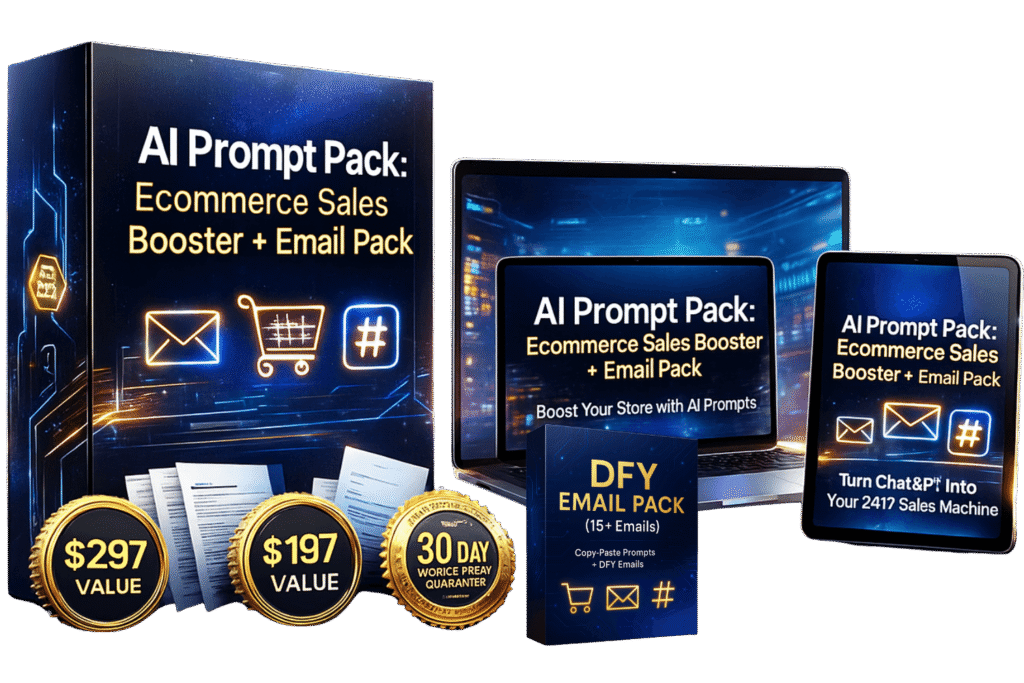 AI Prompt Pack Ecommerce Sales Booster + DFY Email Pack