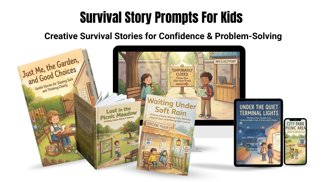 Survival Story Prompts For Kids (PLR)
