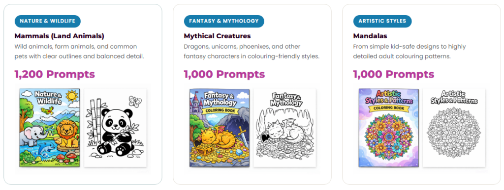 Perfect JSON Prompts for Colouring Books