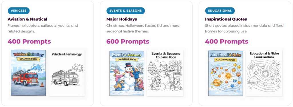 Perfect JSON Prompts for Colouring Books