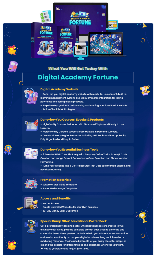 Digital Academy Fortune - DFY Platform to Sell Courses & Ebooks