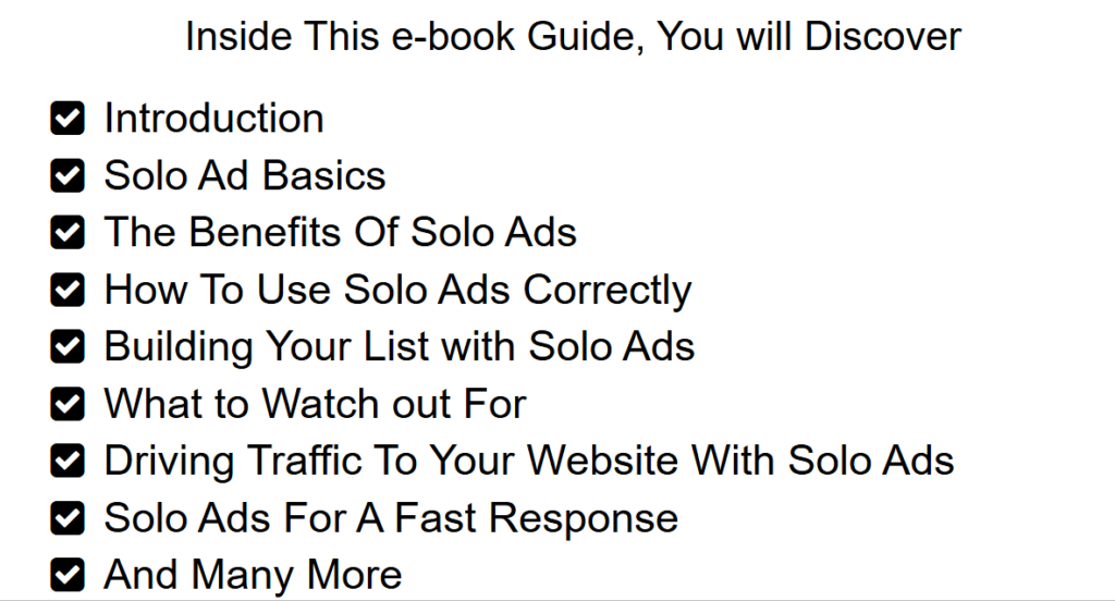 Solo Ads For Action Takers PLR